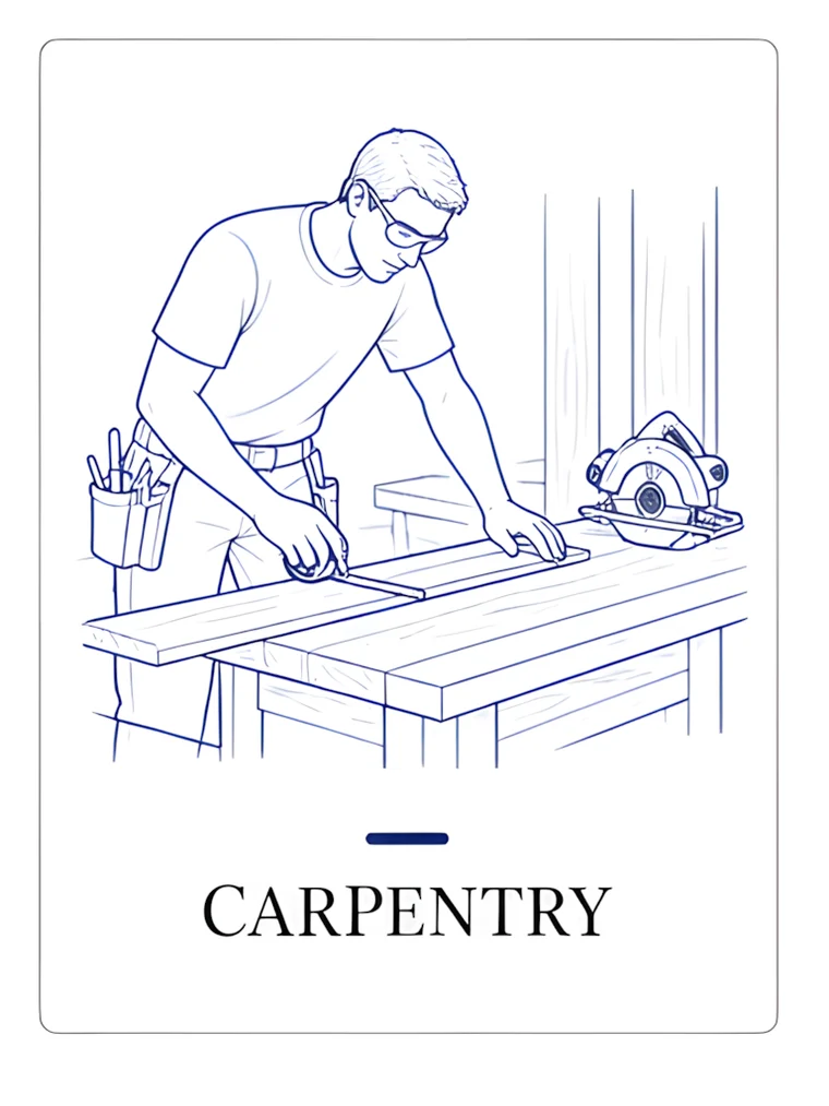 Carpentry tradesperson at work