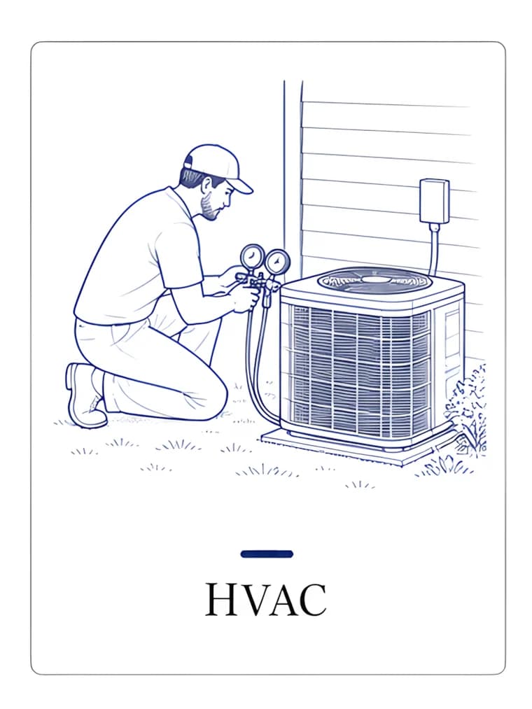 HVAC tradesperson at work