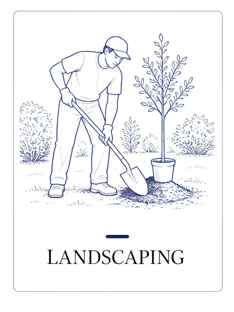 Landscaping tradesperson at work
