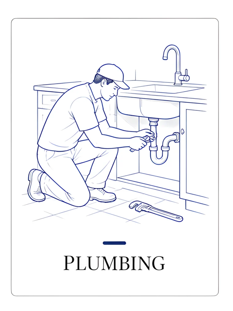 Plumbing tradesperson at work